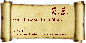 Roszinszky Erzsébet névjegykártya