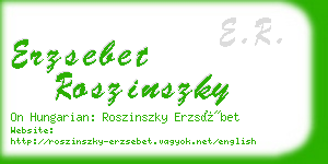 erzsebet roszinszky business card